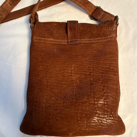 Brown leather bag, Maxon brand,Gen leather,zip closure,2int pockets,1 exterior - Picture 7 of 9